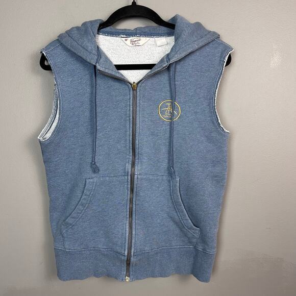 Penguin Hoodie Sweat Jacket‎ Vest Men's Small sporty athleisure street Varsity - Picture 5 of 9